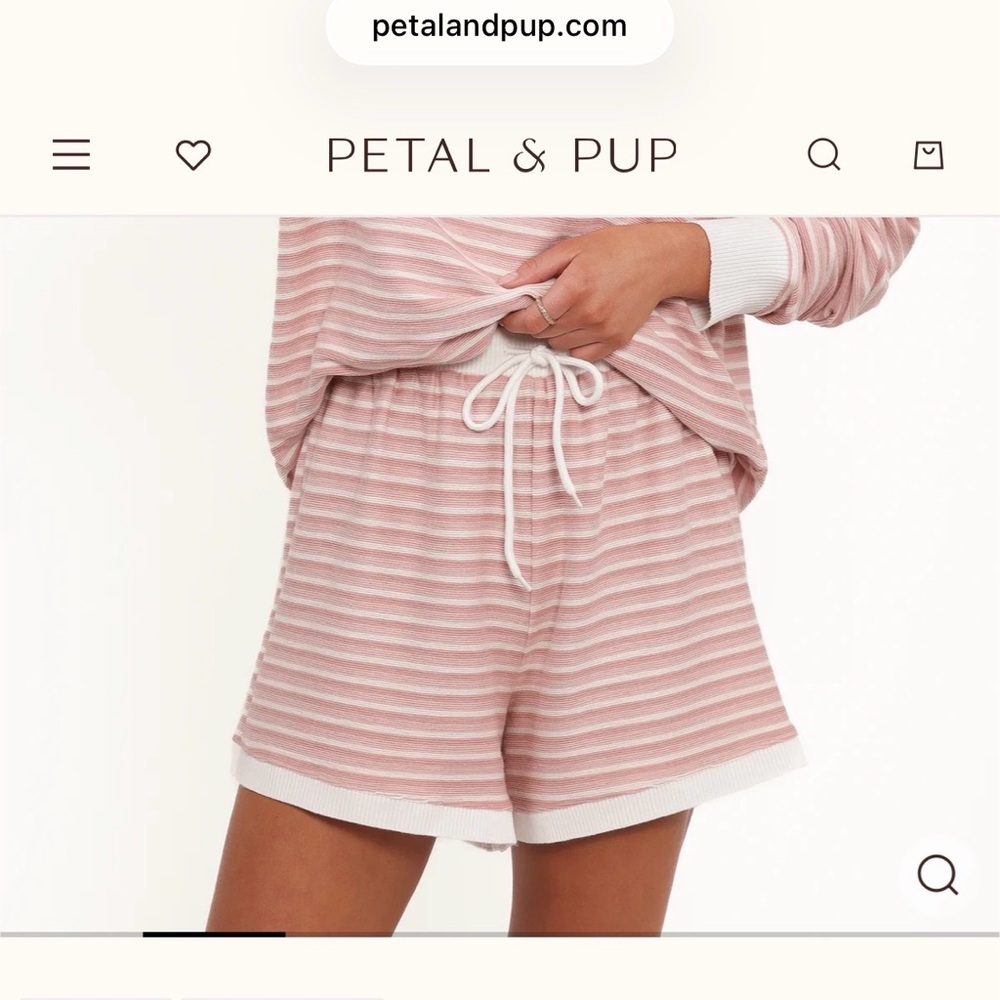 Petal & Pup Pink and White Striped Knit Lounge Shorts
